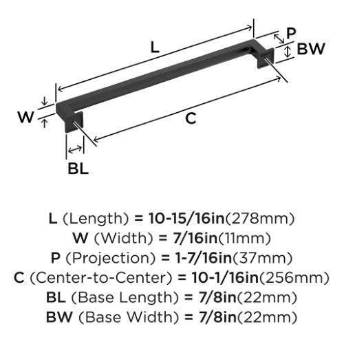 Lintel Zinc Matte Black Cabinet Pull 9