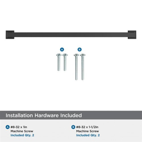 Lintel Zinc Matte Black Cabinet Pull 18