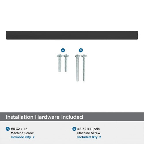 Merced Zinc Matte Black Cabinet Pull 22