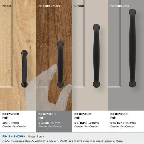 Renown Zinc Matte Black Cabinet Pull 29