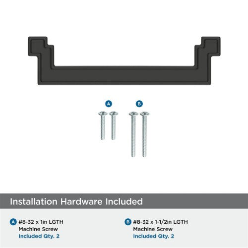Rockhurst Zinc Matte Black Cabinet Pull 15