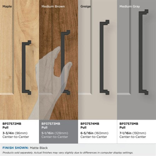 Rockhurst Zinc Matte Black Cabinet Pull 17