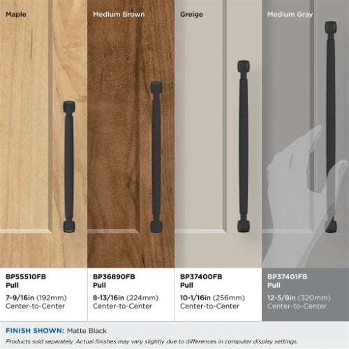 Stature Zinc Matte Black Cabinet Pull 33