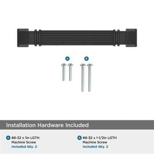 Townsend Zinc Matte Black Cabinet Pull 15