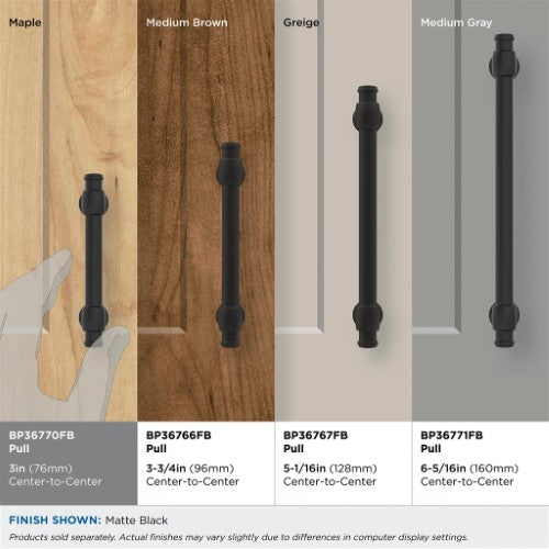 Winsome Zinc Matte Black Cabinet Pull 35