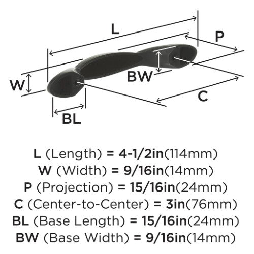 Intertwine Aluminum Matte Black Cabinet Pull 9