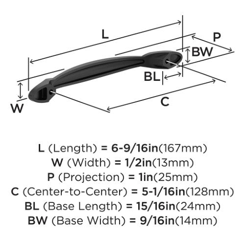 Intertwine Aluminum Matte Black Cabinet Pull 7