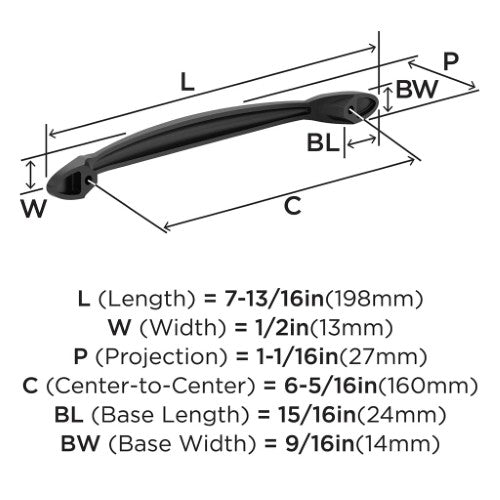Intertwine Aluminum Matte Black Cabinet Pull 8