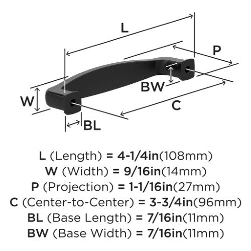 Franklin Zinc Matte Black Cabinet Pull 6