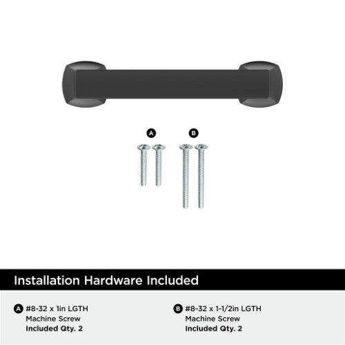 Hybridize Zinc Matte Black Cabinet Pull 9