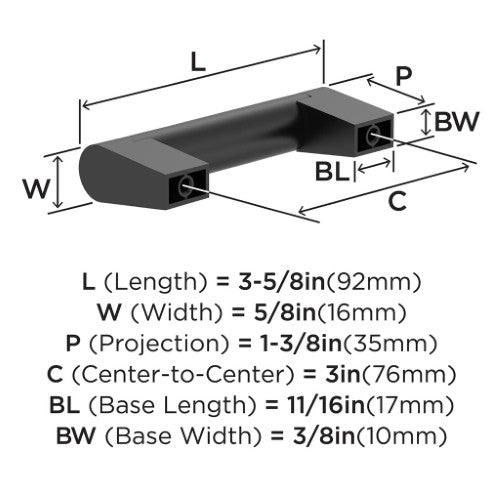 Composite Zinc Matte Black Cabinet Pull 6