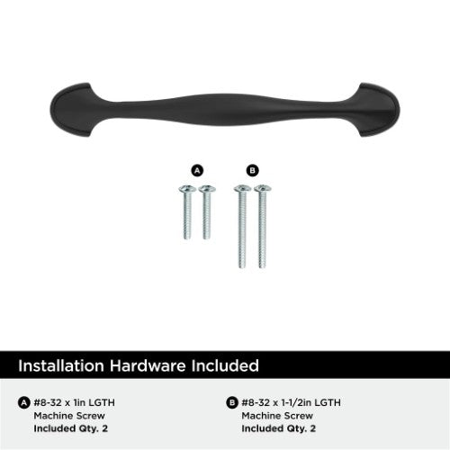 Fairfield Zinc Matte Black Cabinet Pull 10