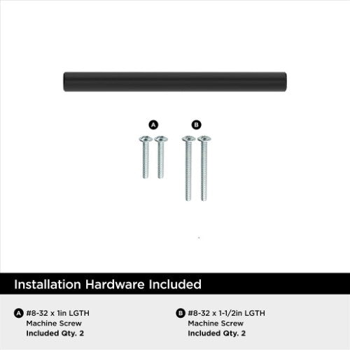 Bar Pulls Hollow Stainless Steel Matte Black Cabinet Pull 17