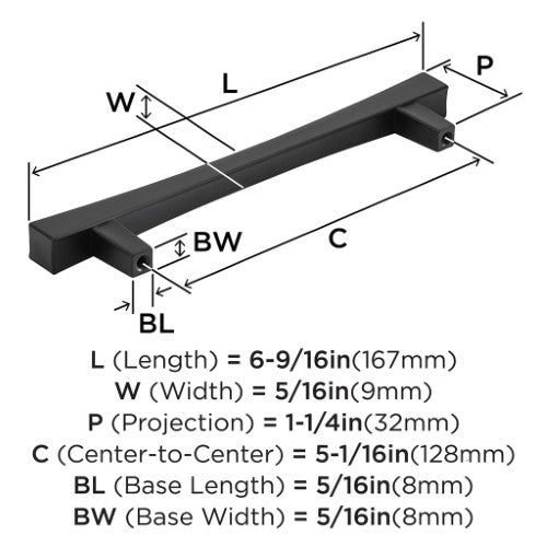 Pailou Zinc Matte Black Cabinet Pull 5