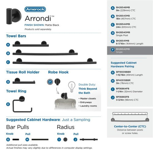 Arrondi Stainless Steel Matte Black Hook 7