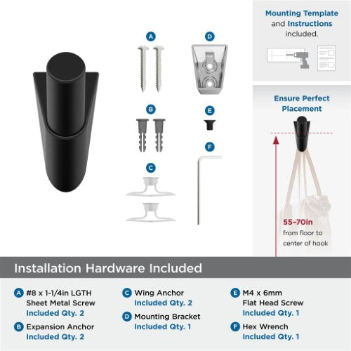 Acclivity Zinc Matte Black Hook 3