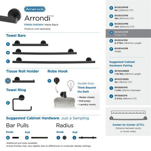 Arrondi Stainless Steel Matte Black Toilet Paper Holder 9
