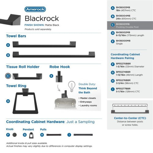 Blackrock Zinc Matte Black Toilet Paper Holder 6