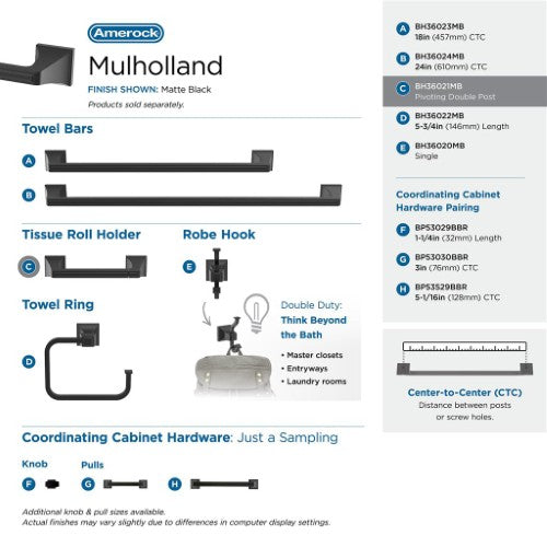 Mulholland Zinc Matte Black Toilet Paper Holder 6