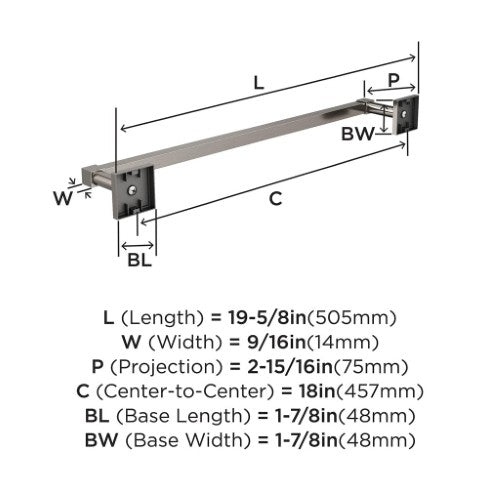 Appoint Zinc & Stainless Steel Matte Black Towel Bar 5