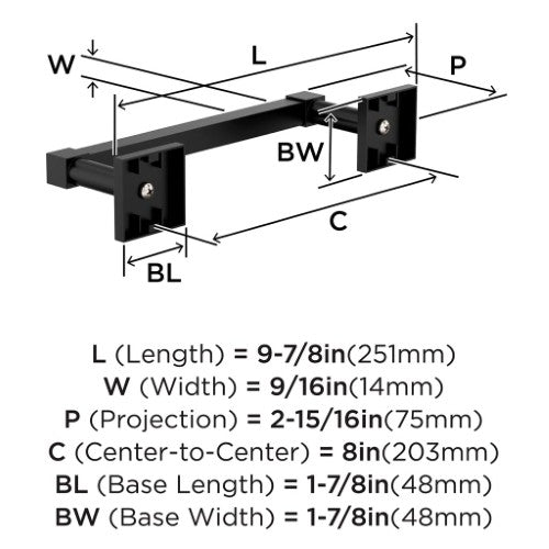 Appoint Zinc & Stainless Steel Matte Black Towel Bar 4