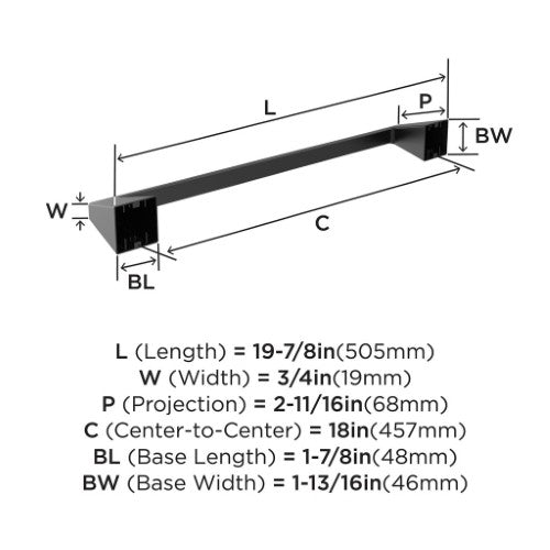 Blackrock Zinc & Stainless Steel Matte Black Towel Bar 5
