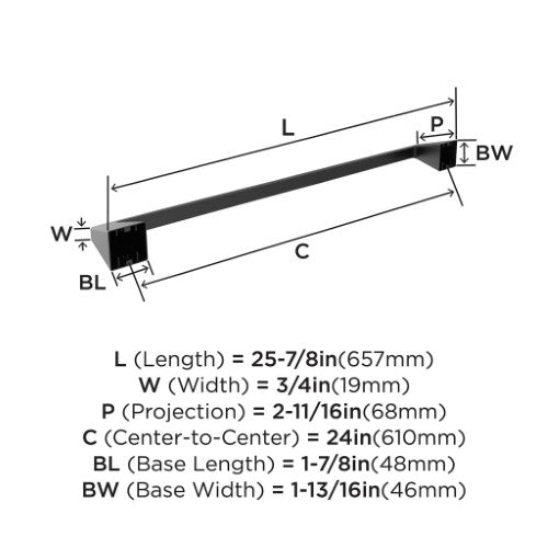 Blackrock Zinc & Stainless Steel Matte Black Towel Bar 6
