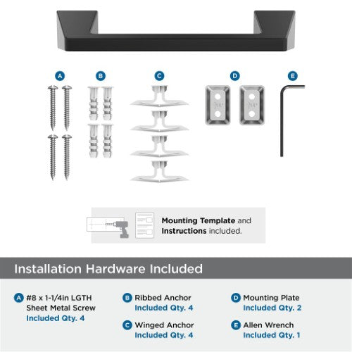 Blackrock Zinc & Stainless Steel Matte Black Towel Bar 7