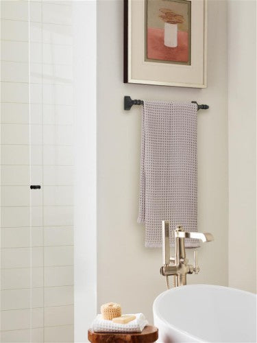 Davenport Zinc & Stainless Steel Matte Black Towel Bar 8