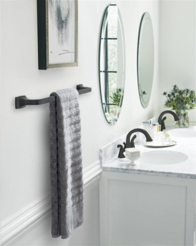 Highland Ridge Zinc & Stainless Steel Matte Black Towel Bar 13
