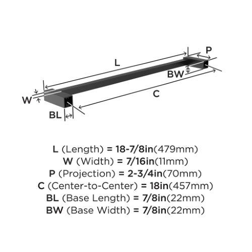 Monument Zinc & Stainless Steel Matte Black Towel Bar 5