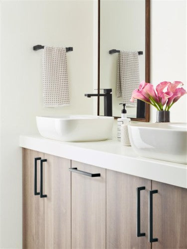Monument Zinc & Stainless Steel Matte Black Towel Bar 8
