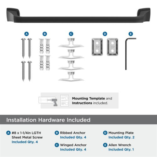 Revitalize Zinc & Stainless Steel Matte Black Towel Bar 5