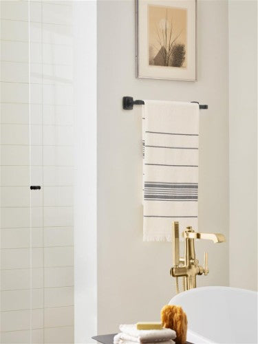 Stature Zinc & Stainless Steel Matte Black Towel Bar 9