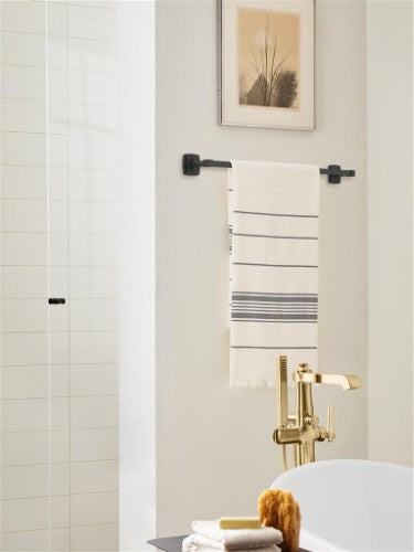 Stature Zinc & Stainless Steel Matte Black Towel Bar 10