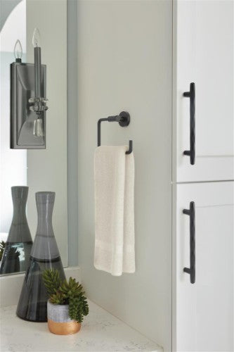 Arrondi Stainless Steel Matte Black Towel Ring 9