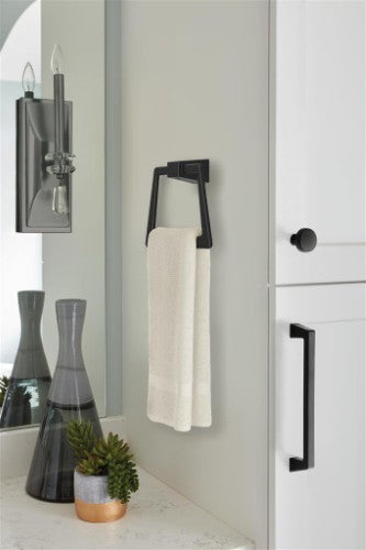 Blackrock Zinc Matte Black Towel Ring 5