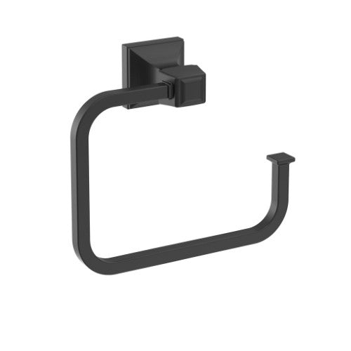 Mulholland Zinc Matte Black Towel Ring 1