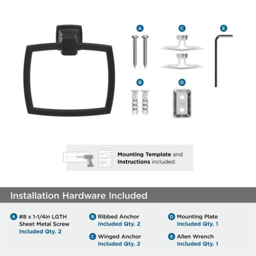 Revitalize Zinc Matte Black Towel Ring 3