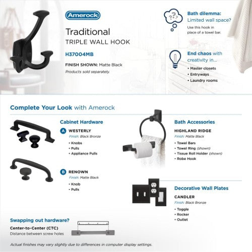 Vicinity Zinc Matte Black Hook 9