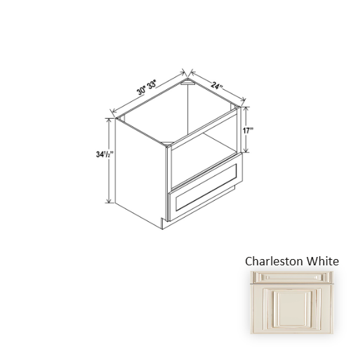 Classic Style Wood Charleston White Microwave Base Cabinet Charleston White 1