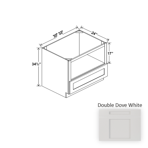Double Shaker Style Wood Dove White Microwave Base Cabinet Dove White 1