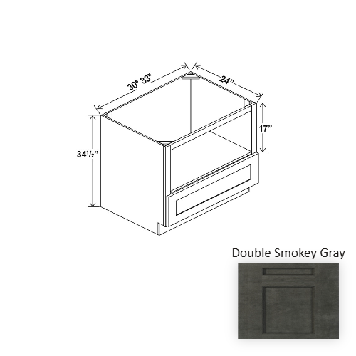 Double Shaker Style Wood Smokey Gray Microwave Base Cabinet Smokey Gray 1