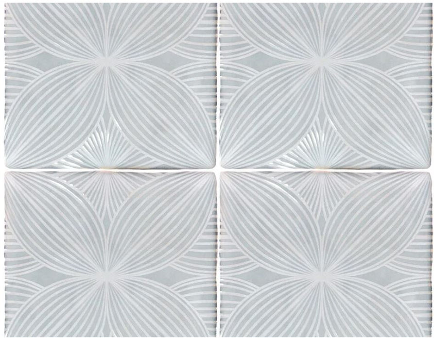 Melody Ceramic Mint Grey Audrey Decor Tile Glossy 1
