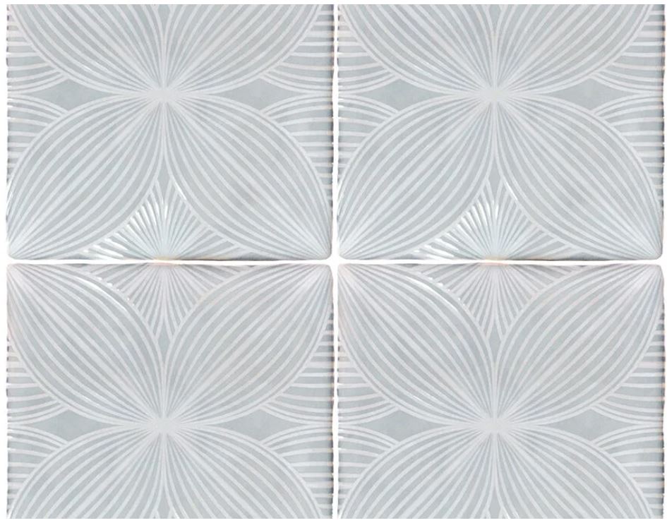 Melody Ceramic Mint Grey Audrey Decor Tile Glossy 1