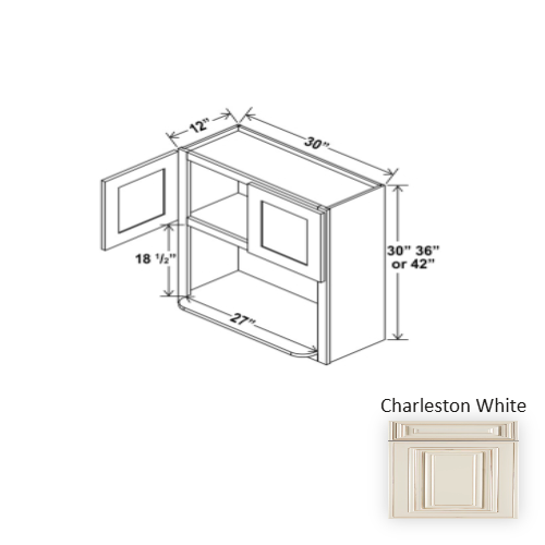 Classic Style Wood Charleston White Microwave Base Cabinet Charleston White 1