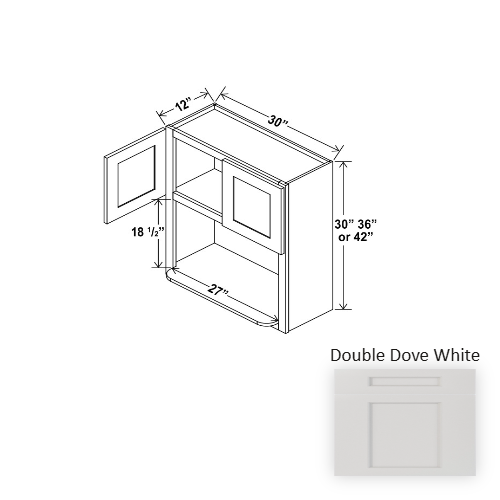 Double Shaker Style Wood Dove White Microwave Base Cabinet Dove White 1