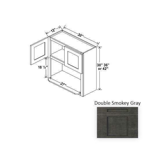 Double Shaker Style Wood Smokey Gray Microwave Base Cabinet Smokey Gray 1