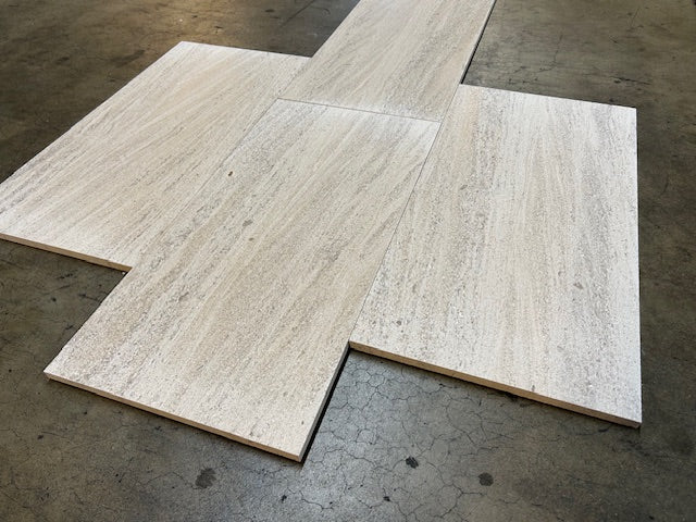 Mocha Creme Brushed Limestone Tile - 18" x 36" 2