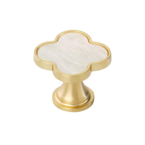 Accents Zinc & Acrylic Gold / Mother of Pearl Cabinet Knob 1